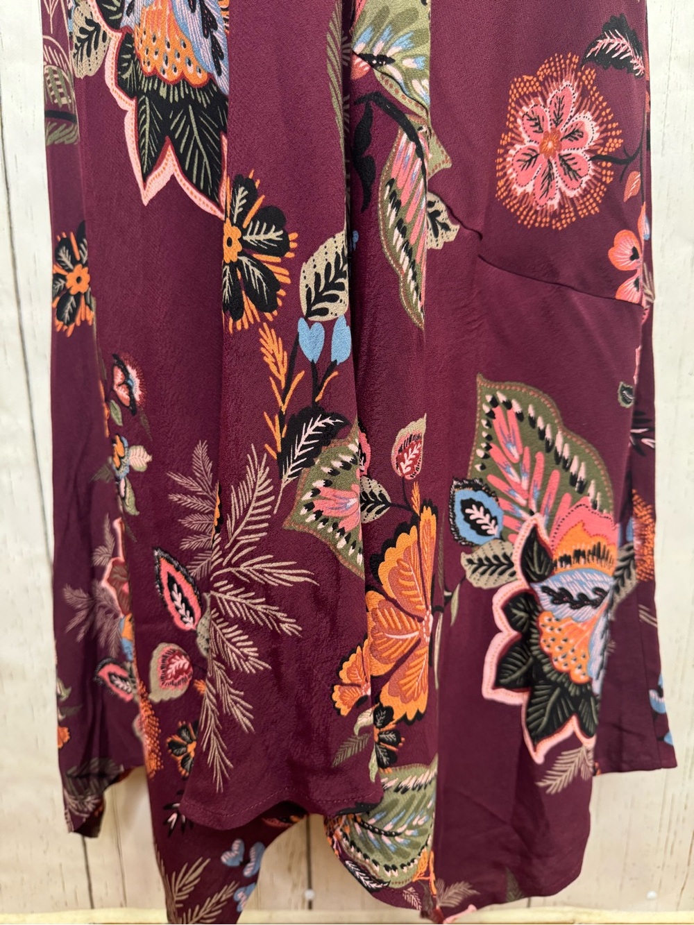 Maurices Burgundy Floral Maxi Dress Boho Cottagecore Slip Dress Whimsical M - Picture 6 of 16